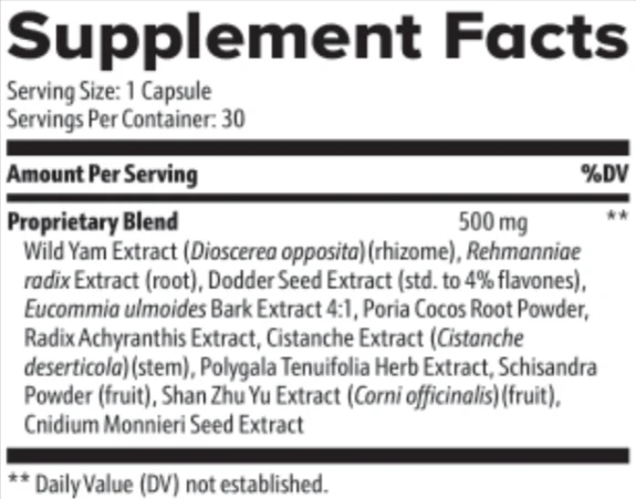 Emperor’s Vigor Tonic supplement facts