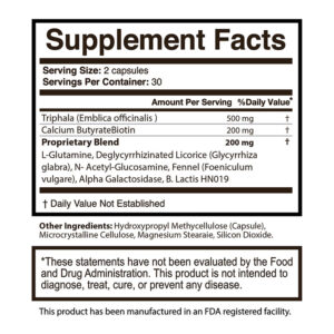 Revitagut Supplement Fact