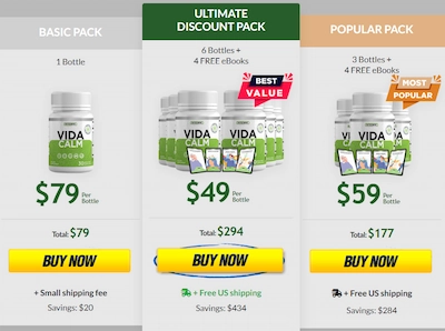 VidaCalm pricing details